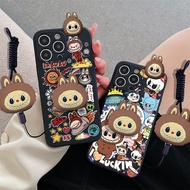3D Cartoon Labubu Toy Phone Holder Casing For OPPO A78 A97 A83 A96 A93 A18 A38 F5 F17 F11 Reno 5 2 3
