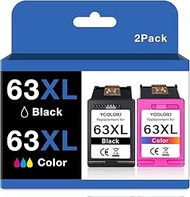 63XL Ink Cartridge Combo Pack Replacement for HP Ink 63 HP63XL for OfficeJet 3830 5255 5258 Envy 4520 4512 4513 4516 DeskJet 1112 1110 3630 3632 2130 Printer (1 Black,1 Tri-Color)
