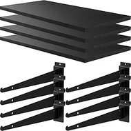 4 Pack Wooden Slatwall Shelf, 19.7 x 7.9 Inch Slatwall Shelves with Metal Brackets Heavy Duty Slat W