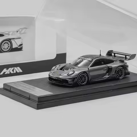 HKM 1:64 GT3 R Rennsport Brumos Grey Limited999 Alloy Vehicle Collectible Car Model