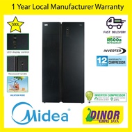 Midea 580L Side By Side Refrigerator Inverter Compressor MSS-582WEGBI