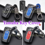 Carbon Fiber Silicone Car Key Cover Case For Yamaha Xmax300 Nmax 2020 2021 NVX155 Aerox S Xmax 300 Sniper 2021 Remote Key Case Cover Keychain accessories