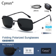 Cyxus Polarized Foldable Sunglasses for Women Men Folding Sun Glasses Metal Frame Eyeglasses 1016