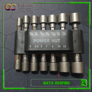 Mata Bor Roofingset 14 pcs Power Nut kunci Socket Mata Bor Baut Cvt Motor