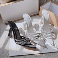 High heels with pointed toe and crisscross straps, 9p high heels-Bigsize 35-43