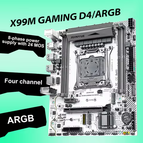 ARGB X99 Gaming Computer LGA 2011-3 XEON Motherboard Intel E5 2620 2666 2670 2678 V3 V4 support DDR4