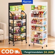 Anantagt Multipurpose Snack Rack 4-5 Tiers Snack Shop Rack Iron Rack Trolley Rack Grocery Rack