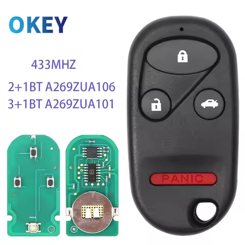 Okey Remote Car Key 433MHZ A269ZUA101 For Honda Civic 1998 1999 2000, Accord 1994 1995 1996 1997 Fob
