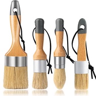 4 PCS Chalk and Wax Paint Brush Furniture Chalk Paint Brush with Natural Bristles for Painting or Waxing
