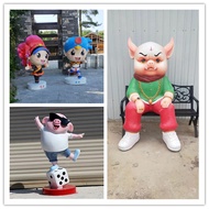 Glass Steel Imitation Copper Character Sculpture Shopping Mall Hiking Street Folk Custom Farming Lar