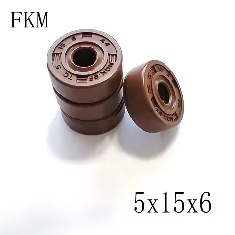FKM Framework Oil Seal TC 5x15x6 Fluorine Rubber For Hydraulic Cylinder 2PCS/4PCS/10PCS