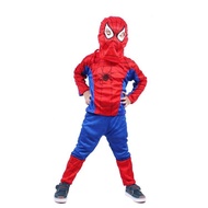 Kids Budak Superhero Spiderman Baju, Topeng, Seluar Panjang Set