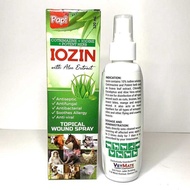 [GEO AGRIVET] Papi Iozin Wound Spray 120ml with Aloe Extract (Antiseptic Antibacterial) for Pets