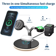 3 in 1 Magnetic Wireless Charger Stand For iPhone 14 13 Pro Max/Apple Watch 15W Fast Charging Docktop Station For Airpods Pro2