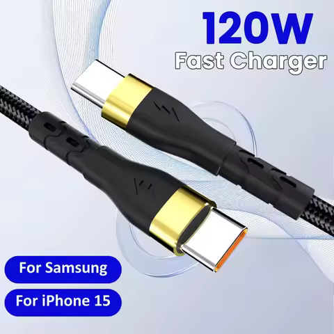 Type C to Type C 120W Type C Cable For Samsung S23 Huawei Xiaomi Fast Charging Wire Cord C To C Type