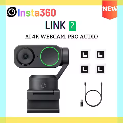Insta360 Link 2 Webcam 4K 30fps PC Mac AI Tracking Noise-Canceling Gesture Control 1/2" Sensor HDR I