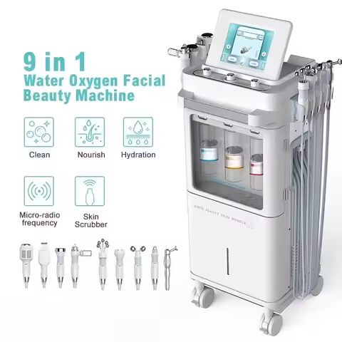 9-in-1 Multi-function Microdermoabrasion Facial Machine Skin Care Cleansing Water Grinding H2O2 Bubb