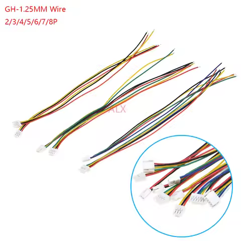 10Pcs Micro JST GH 1.25 2/3/4/5/6/7/8 Pin Male Plug Connector With Wire Cables 150mm Single Connecto