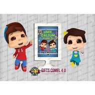 #Omar dan Hana Theme Birthday Table Signage 4R and Frame (A6) Party Table Decoration DIY