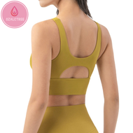 OzalCtree Woman Sports Top Padded Yoga Bra High Support Impact Push-Up Training Solid Fitness Vest E