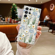 Butterfly & Floral Print Painting Style Phone Case With Attached Hand Strap & Anti-Fall Function, Co