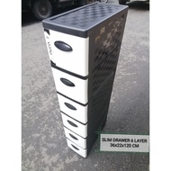 plastic slim drawer organizer with wheels 6 layer durabox office drawer cabinet