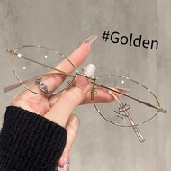 A Refreshing Feeling Reading Glasses Metal Eyeglass Frame Oval Cat Eyes Anti Blue Light Small Frame