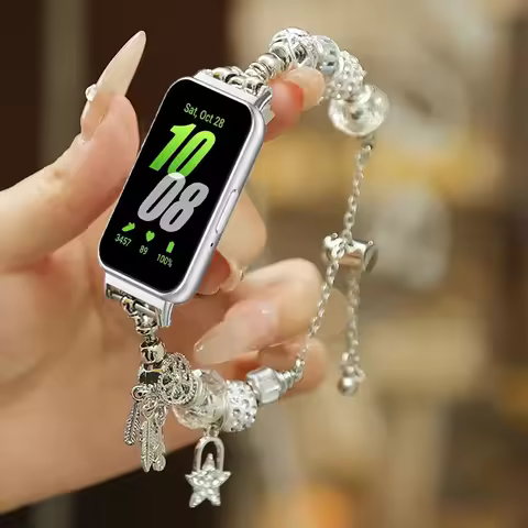 Jewelry Strap for Samsung Galaxy Fit 3 Adjustable Elastic Bracelet Watchband for Samsung Galaxy Fit3