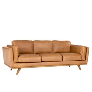 Lafloria Home Decor Italian Leather Sofa_ Brunette_ 3 Seater