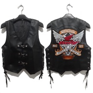 Jaket Rompi BEAT Semi Kulit Polos Hitam Oskar Rompi Plus Emblem BORDIR BEAT Bikers Touring Pria Moto