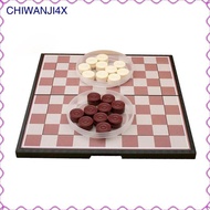 [chiwanji4x] Checkers Board Game 10 Inches 2 Player Tournament Checker Set - Folding Portable Table 