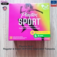 Playtex® Sport Plastic Applicator Tampons 360 protection Regula & Super 48 or 36 pieces ผ้าอนามัยแบบ