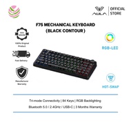 AULA F75 Mechanical Keyboard | 3 Mode, Hotswap, RGB | F75 BLACK CONTOUR (Star Vector Switch)