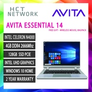 AVITA Essential 14 LAPTOP AVITA GREY ( INTEL CELERON N4020 2.80GHz,128GB SSD, 4GB RAM,14'' FHD, W10 )