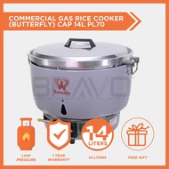 BUTTERFLY 14 Liter Commercial Gas Rice Cooker PL70 Periuk Nasi Elektrik Kapasiti Besar Untuk Kenduri