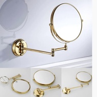 Dual cermin kosmetik hitam/antik Brass cermin bilik mandi 3 X pembesar eskopik Folding 8 inci Wall Mount Makeup Mirror