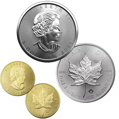 Canadian 2015-2024 Elizabeth 5dollars 50 Dollar Maple Leaf 1 OZ Replica Vintage Style Craft Golden C