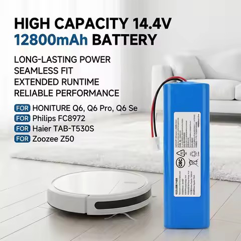 14.4V Replacement Battery For HONITURE Q6 Q6 Pro Q6 Se Philips FC8972 Haier TAB-T530S Zoozee Z50 Rob
