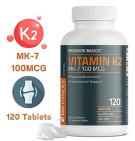 Bronson Vitamin K2 MK-7 100 MCG, K2 as MK7 Menaquinone,120 Tablets