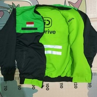 JAKET INDRVE BOLAK BALIK GRAB LOGO BORDIR BAHAN ADEM DIPAKE REAL PICT READY SIZE M L XL XXL XXXL 4XL
