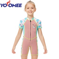 Yoomee Bộ Đồ Lặn Cho Trẻ Em 2MM Bộ Đồ Lặn Cho Bé Trai Bé Gái Quần Đùi Bộ Đồ Bơi Có Khóa Kéo Phía Trư