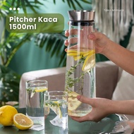 1.5L Refrigerator Glass Bottle Pitcher Water Jug