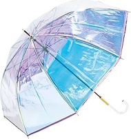 Wpc. PT-029 Rain Umbrella, Vinyl Umbrella, Piping, Shiny, Pink, Long Umbrella, 23.6 inches (60 cm), Women's, Large, Glitter, Aurora, Rainbow, Colorful, Photogenic, Photogenic, Glitter, Clear Handle,