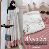 ANY SETROK PLISKET BORDIR ALILA SET SETELAN ROK DAN TUNIK SET BY ANY BEST SELLER TERMURAH SETELAN WA
