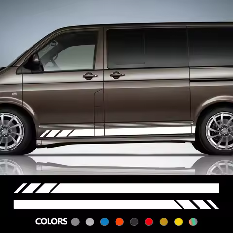 2PCS Car Door Side Stickers For Volkswagen VW Transporter T4 T5 T6 Caravelle Multivan Camper Van Vin