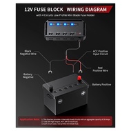 【FAS】-12V Fuse Box Universal 20A Automotive Moto Block Fuse LED Indicator Light Heat-Resistant Fuse 