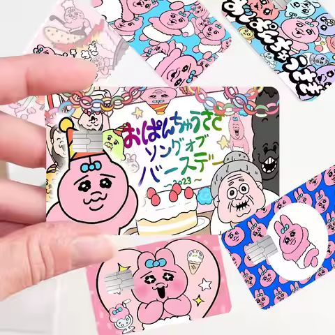 O-Opanchu Cute Usagi 2024 Anime Cartoon Skin Stickers Film Tape Case for Big Credit Debit Card Front