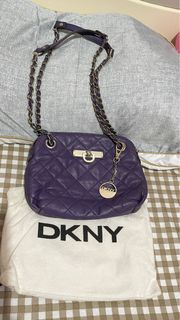 DKNY紫色真皮兩用鏈條包#25春天市集
