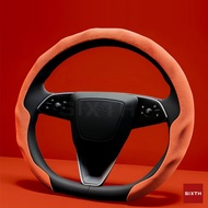 36-38CM Universal nappa Leather Car Steering Wheel Cover Round/D-shaped 14 in 15 in Alphard Vellfire