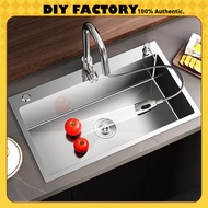 Nano Kitchen Sinki 304 Stainless Steel Handmade Single Dapur Bowl Kitchen Sink Basin Sinki Dapur Dis